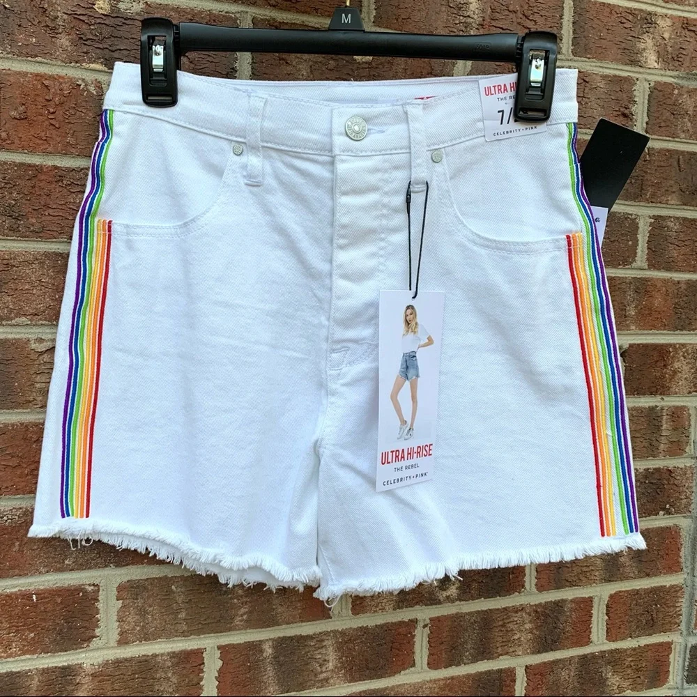 NWT Celebrity Pink Women’s White Ultra Hi-Rise Shorts Size 28 - Picture 8 of 9